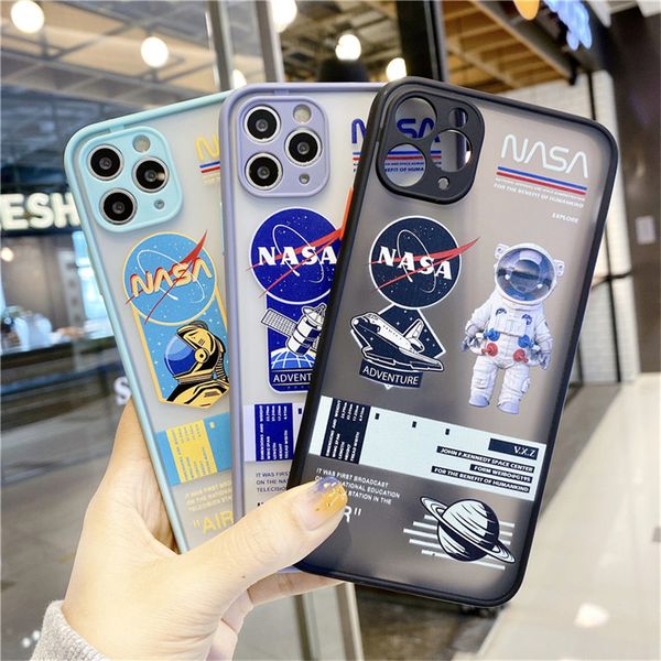 

nasa shockproof anti-fall lens protection phone case for iphone 11 pro x xr xs max 7 8 plus case covers translucent protection back cover