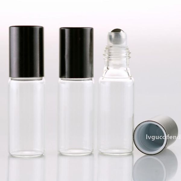 

5ml transparent glass roller bottles with metal ball for essential oil,aromatherapy,perfumes and lip balms for travel lx1840