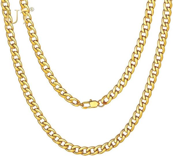

u7 cuban gold color chain for men hip hop jewelry wholesale 5mm black stainless steel curb chain necklace n396, Silver