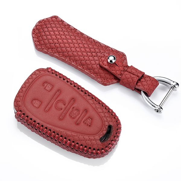 

luckeasy leather key cover for buick malibu 2016 2017 car holder case key3