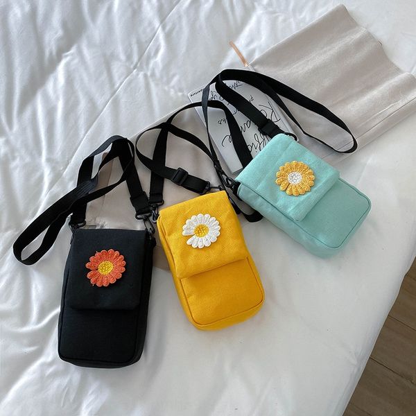 

net red fairy small new mobile fashion canvas messenger crossbody phone phone bag female all-match ins daisy shoulder bag