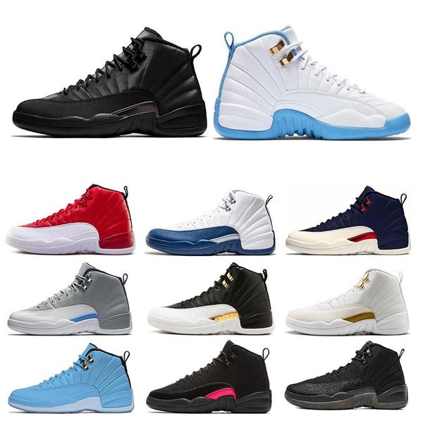 

fashion 12 12s mens basketball shoes winterized gym red college navy wings black cny bulls university blue men sport sneakers size 7-13