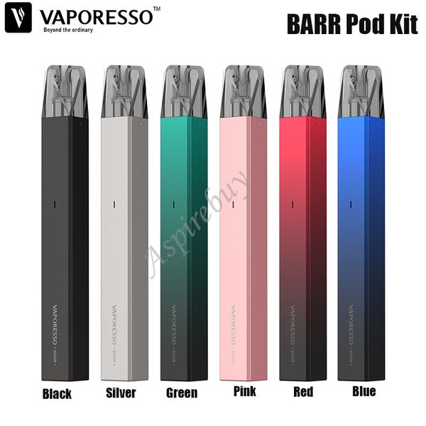 

Vaporesso BARR Pod Комплект 350mAh встроенной батареи 13W Max Output Слим портативного устройства с 1.2ohm BARR Картридж 4 Расход воздуха Вариант Authentic