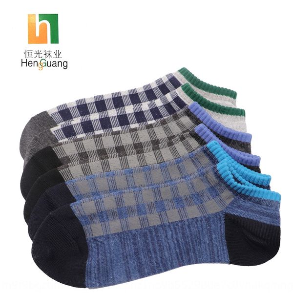 

men's ankle new boat sports men feet checkered boat socks men's ankle socks, Black