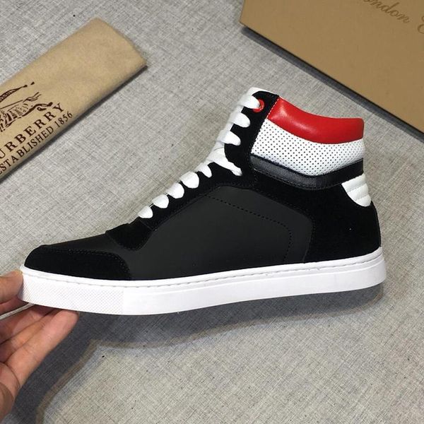 

fashion classic men 's luxury shoes casual outdoor walking lightweight footwears high lace -up plus size sneakers men boots scarpe, Black