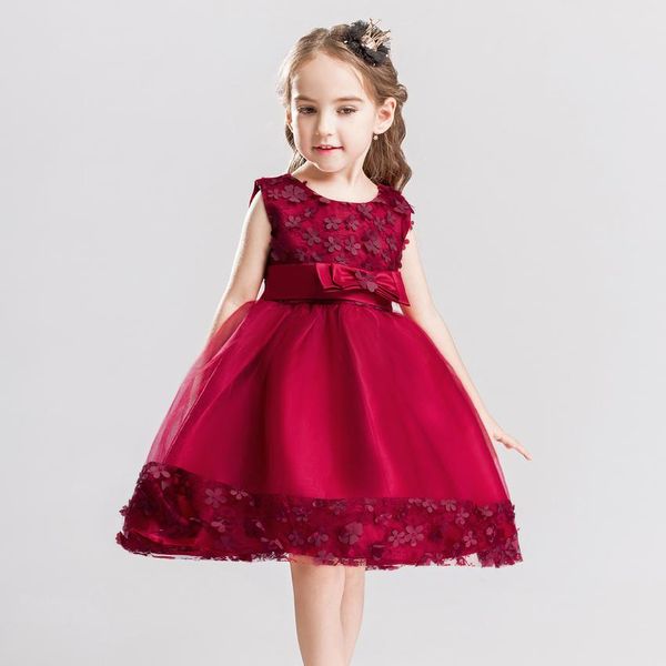 

pretty cute blush pink flower girls tutu dresses with big bow tulle puffy little girls ball gowns, Red;yellow