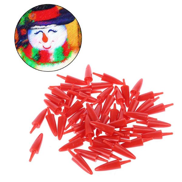 

50pcs 12x23mm Plastic DIY Snowman Nose for Handmade Craft Children Kids Toys Christmas Decor R9UE