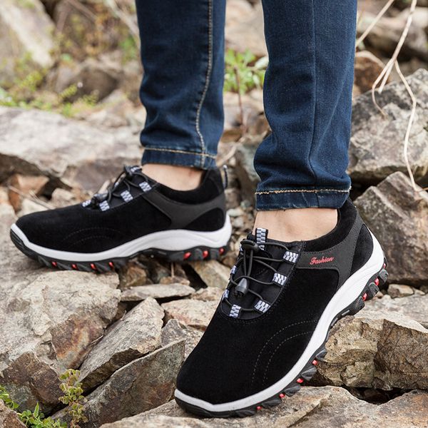 

autumn winter men hiking shoes suede outdoor men plus size 47 48 climbing mountain sneakers anti-slippery hiking sport shoes