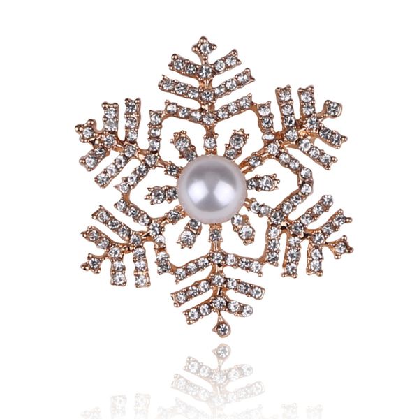 

44x44mm snowflake brooches imitation pearls with rhinestone brooch fit for luxury dress silk sweater accessories, Gray