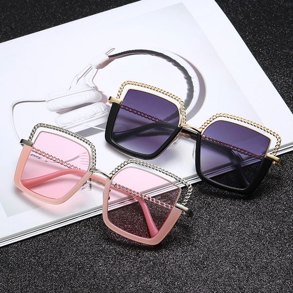 

luxury square sunglasses women 2020 fashion metal half frame sun glasses brand design female shades trending eyeglasses uv400, White;black