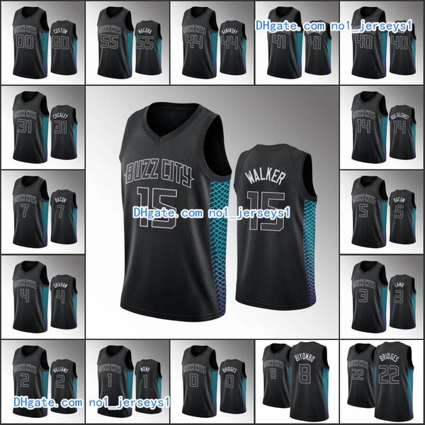 

charlotte hornets men miles bridges jeremy lamb devonte graham cody zeller nba black custom jersey