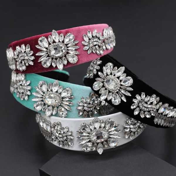

individual luxury ball headband new baroque fashion gorgeous multicolor rhinestone flower headband 796, Golden;silver