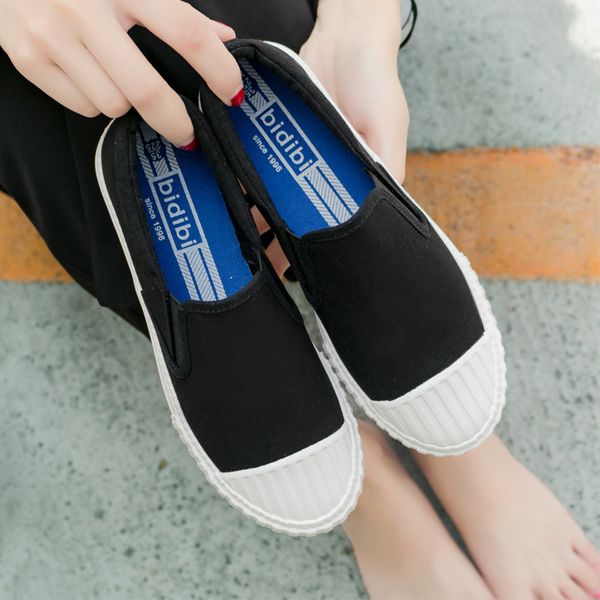 

plimsolls spring and summer breathable small white shoes, korean casual sports casual slip-on shoes, one generation cs07, Black