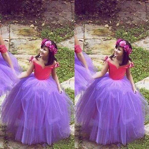 

girl's dresses fashion mother daughter dress with sweetheart neckline two tones first communion kids gown long flower girl for wedding, Red;yellow