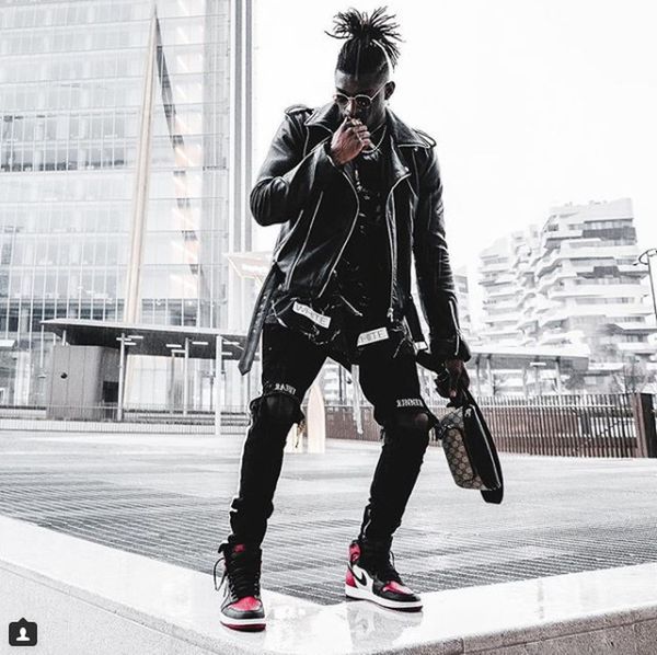 

new designer fashion mens jean street black holes white stripes jeans hiphop skateboard pencil pants 2020, Blue