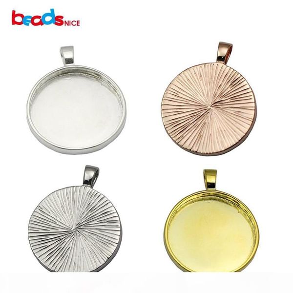 

beadsnice round bezel pendant setting 925 sterling silver cabochon base 25 mm round bezel tray diy jewelry silver bezel cups id 32637, Slivery;crystal