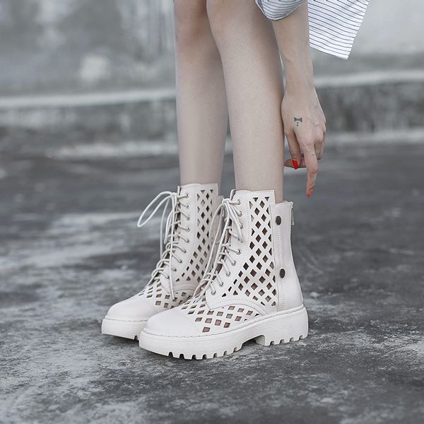 

большой размер низкий сандалии женщина кожа all-match дышащие мода женская обувь 2020 strappy каблуки костюм женский бежевый летняя, Black