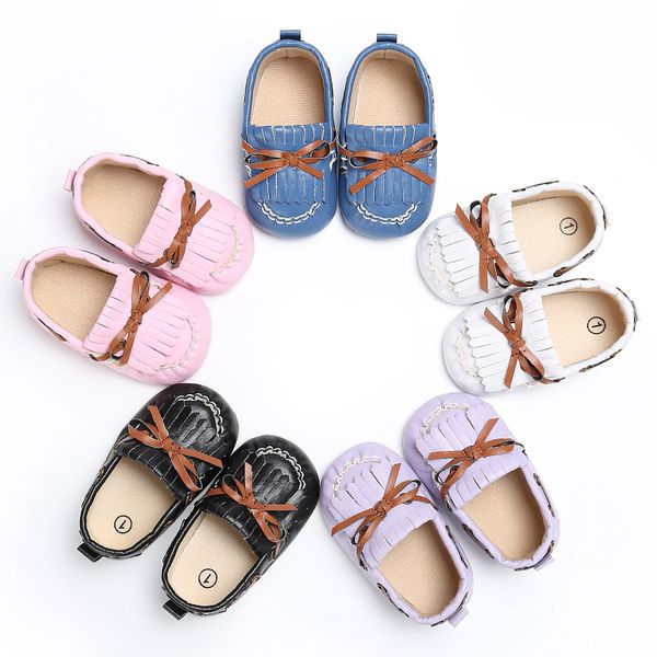 

first walkers fringe children boys and girls baby soft shoes bottom fashion tassel bow toddler