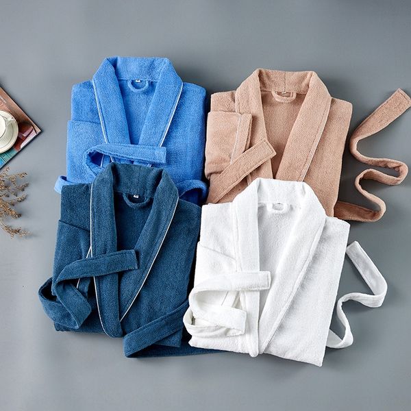

l towel bathrobe cotton towel couple spring and autumn long cotton white bathrobe thin summer absorbent