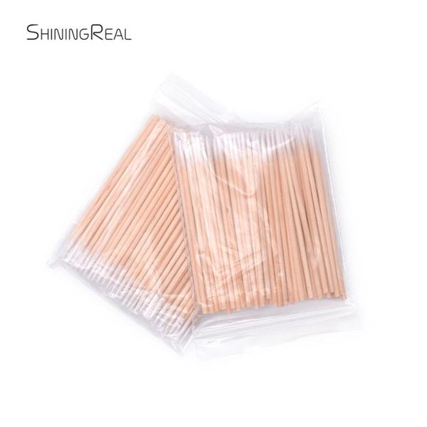 

200pcs disposable ultra-small wood cotton swab lint micro brushes wood cotton buds swabs glue removing tools for eyelash ex