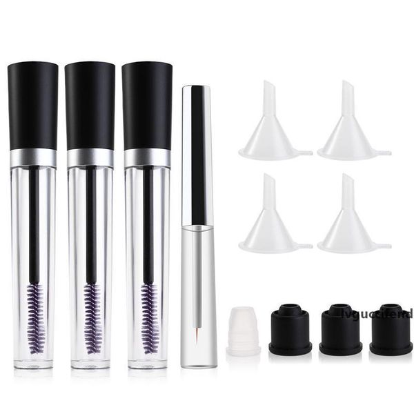 

3pcs 7.5ml empty mascara tube eyelash cream bottles 1pcs 7ml eyeliner bottle containers 4pcs funnel spray bottles women beauty