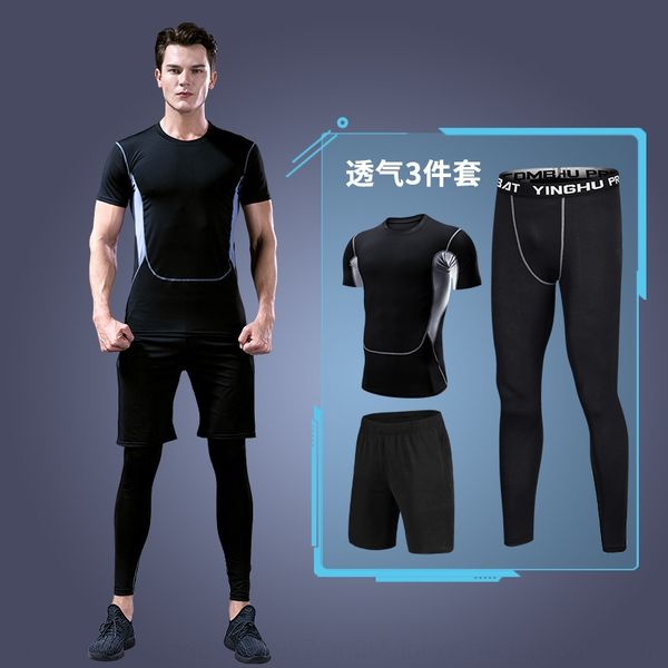

t2tew men's clothing sports casual wear basketball badminton basketball suit men's fitness breathable quick-drying suit tight badm, White;black