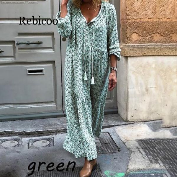 

apparel plus size women bohemian v neck floral print tassel drawstring long sleeve dress, Black;gray