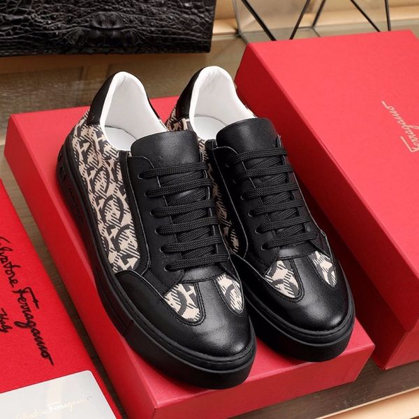 

2020 p4 fashion trend mens designer shoes leather breathable luxury shoes lace-up casual hiker shoes mens sneakers, Black