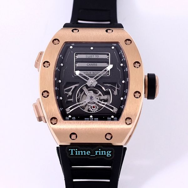 

version rm 69ti skeleton dial rose gold steel case 9015 automatic mechanical movementrm 69ti mens watch rubber strap designer watches, Slivery;brown