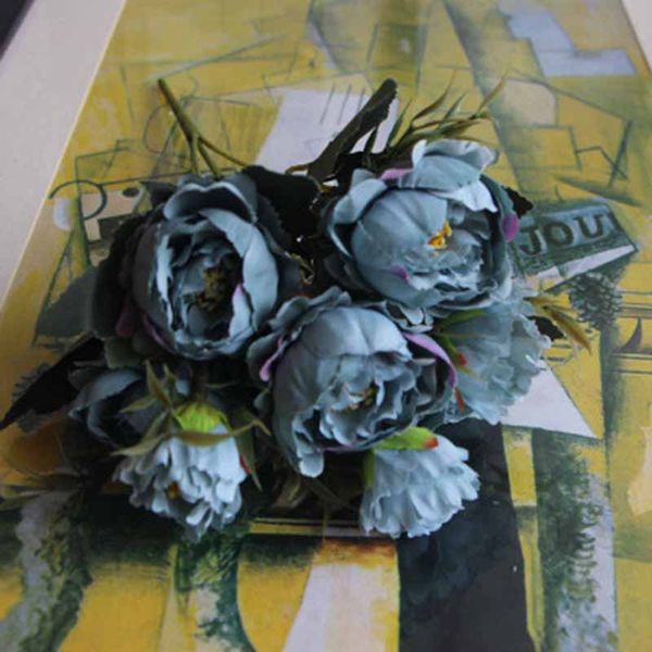 

1bouquet/8 heads mini silk rose artificial flower bouquet wedding decoration for diy handmake scrapbooking fake bud flowers
