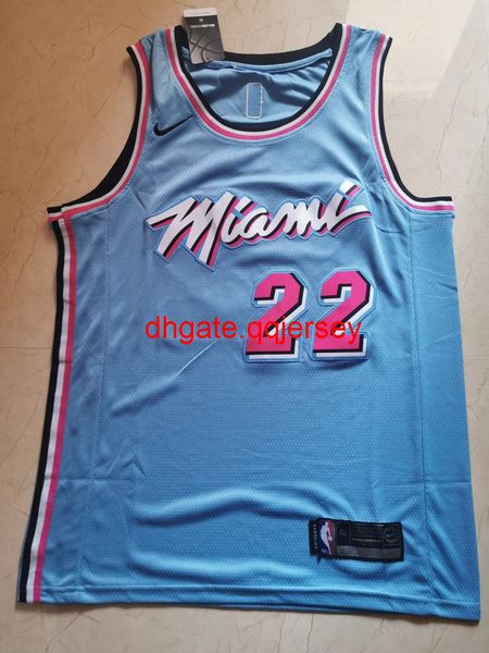 

men's #22 jimmy butler blue 2019-20 vicewave jersey, Gray