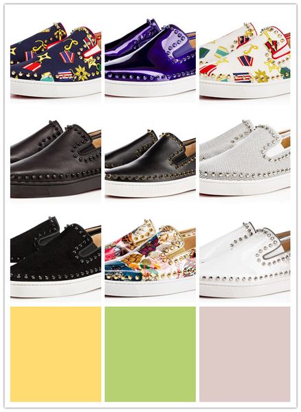 

new shoes studded spikes fashion red suede leather mens sneaker womens flat bottoms shoes party lovers size 36-47, Black