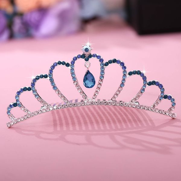 

bride crown headdress diamond wedding band accessories rhinestone children princess crown rhinestone hair band hair comb accessories, Slivery;white