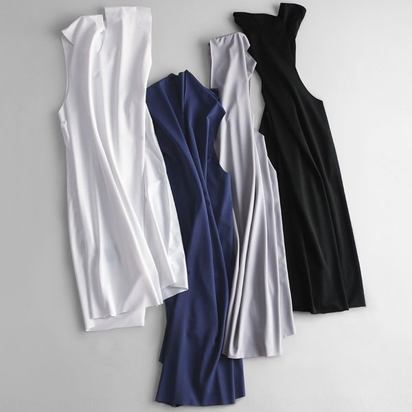 

2020 base vest slim ice silk seamless waistcoat v-neck stretch men' wide-shoulder sleeveless vest base, White;black