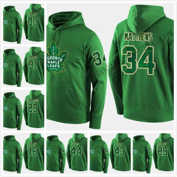 

2019 st. patrick's day hoodies jersey toronto maple leafs 91tavares 34 16 mitchell marner 29 william nylander blank, Black;red
