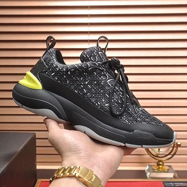 

black oblique b24 sneaker with cannage motif men shoes lightweigt shoes luxury lace -up low casual men shoes zapatos de lujo para hombre