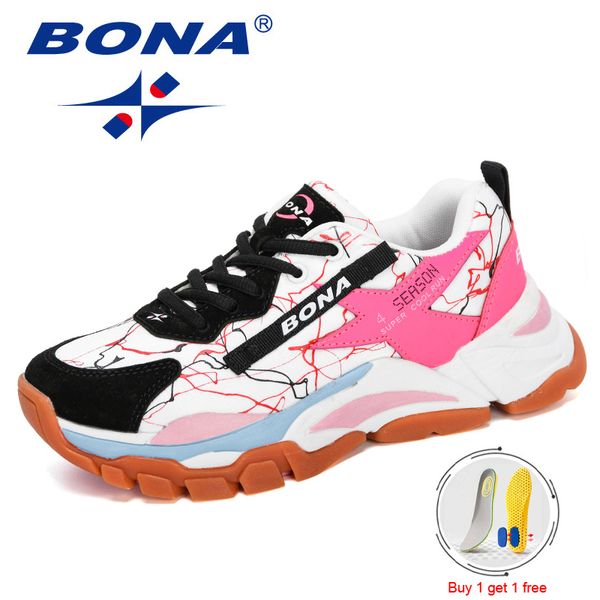 

bona women's running shoes breathable outdoor walking shoes woman lace up high tech sneakers comfortable jogging sports