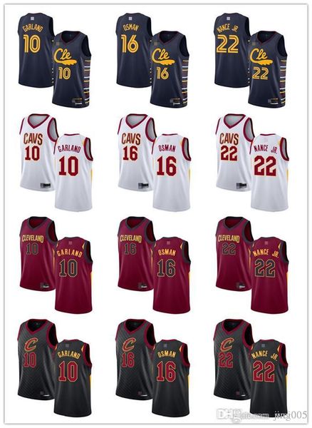 

mens женщин молодежи кливленд кавальерс 16 седи osman 10 darius garland 22 нэнс младший красный пользовательских баскетбольное, Black;red
