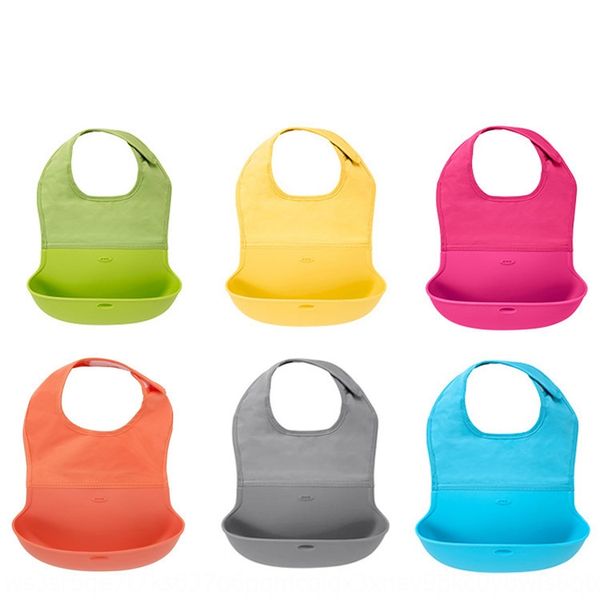

baby silicone saliva towel silicone bib bib baby meal saliva towel rice pocket waterproof folding portable 2020