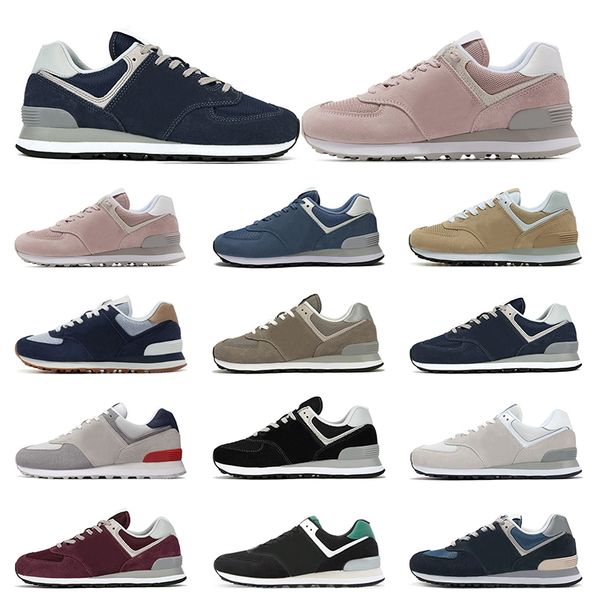 

new 574 mens sneakers running shoes womens fashion sports pink classic grey navy bule black beige jogging breathable vintage size 36-44