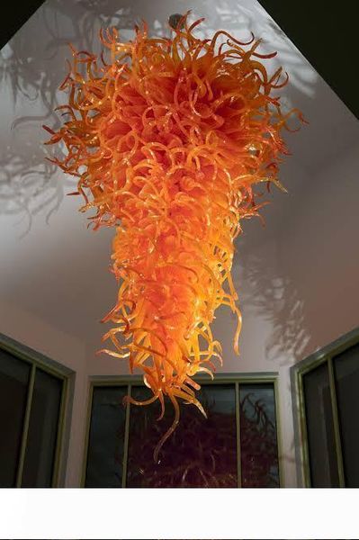 

new orange crystal chandelier pendant lamps big air shipping modern art glass hand blown glass chandelier light