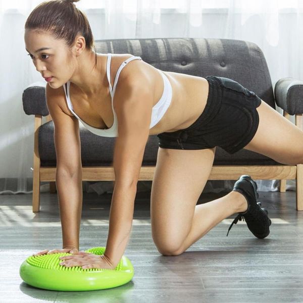 

yoga mats durable inflatable massage ball pad 33cm universal sports fitness wobble stability disc cushion mat