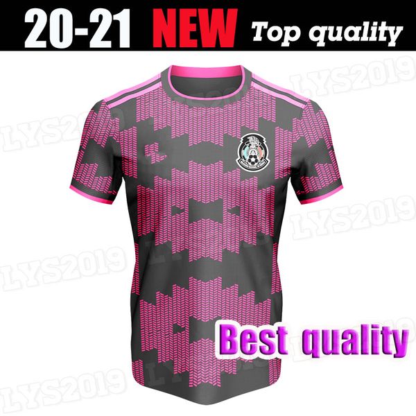 

fans version 20 21 mexico soccer jerseys pink home h.lozano dos santos chicharito 2020 2021 men kids kit football uniform shirts, Black;yellow