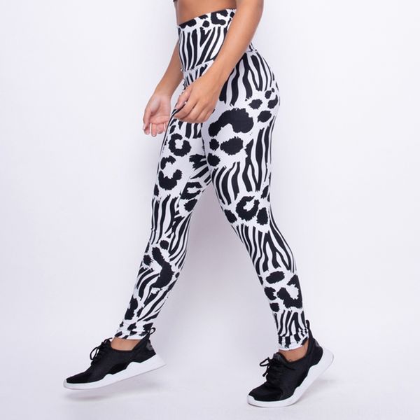 

na5nf новые жесткие жесткие укороченные брюки леггинсы персонализированные зебры печати высокой талии леггинсы приталенный хип грузоподъемны, Black