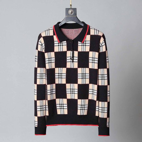 

2020 latest winter fashion new men's knitted sweater jacquard craft designer artistic color pure wool warm sweater super loose, White;black