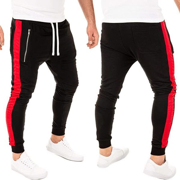 

wisefin mens joggers casual pants fitness men tracksuit sportswear bottoms skinny sweatpants trousers gym jogger track pants d30, Black