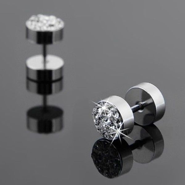 

штанга панк из нержавеющей стали кристалл горного хрусталя ear black silver мужских коты серьга для женщин ювелирных изделий 2 цвета, Golden;silver