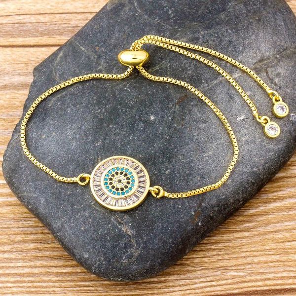 

turkish evil eye bracelet for women cubic zirconia chain bracelet exquisite luxury dubai party wedding jewelr, Golden;silver