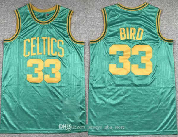 

bird throwback boston celtics jersey mitchell ness 1986-86 33 larry bird green retro hardwood classics vintage basketball jersey, Black;red