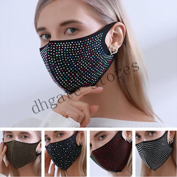 

rhinestone diamond crystal face mask дизайн bling gem jewel половину маски для лица женщины ladies против пыли велоспорт спорт партия рот об